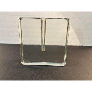 Vintage Scandinavian Block Art Glass Single Flower Bud Vase